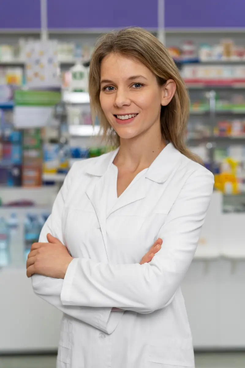 Medium shot pharmacist working